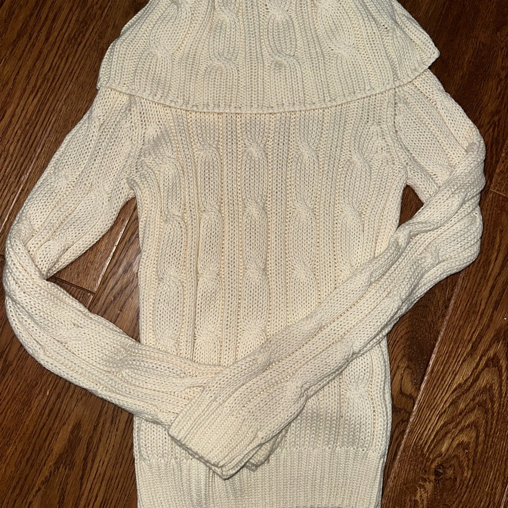 Daisy Fuentes Cream Cowl Neck Sweater